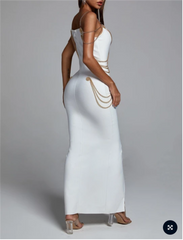 Chained romance Maxi Long Bandage Dress Bodycon