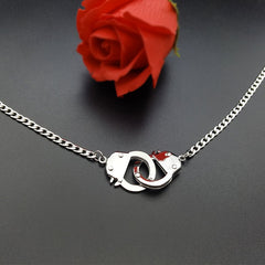 Stainless Steel Handcuff Pendant Necklace