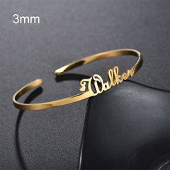 20 Styles Fashion Customized Name Bracelets Letter Stainless Steel Personalized Bangles For Women Men Baby Wedding  Jewelry Gift