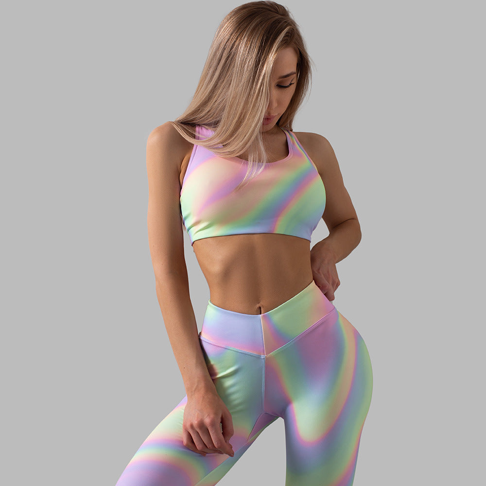Gradient Printing Yoga Set