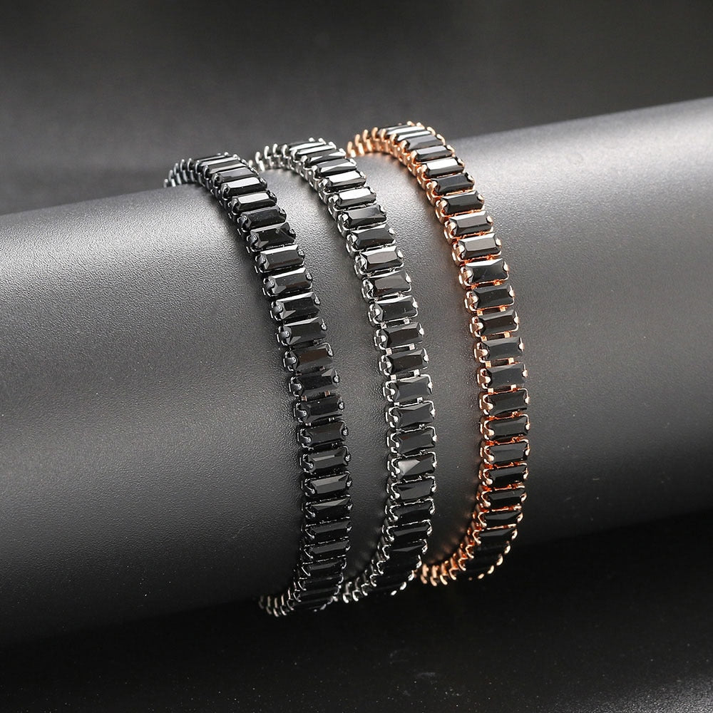 Noire Black Crystal Adjustable Bangle Collection