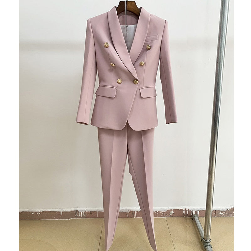 Adeline Double-Breasted Blazer & Pants Two-piece