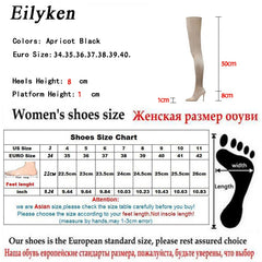 Eilyken 2022 Thigh High Boots Over The Knee Elastic Stretch Boots Women Botas Mujer Sexy Knee High Heels Sock Boots New
