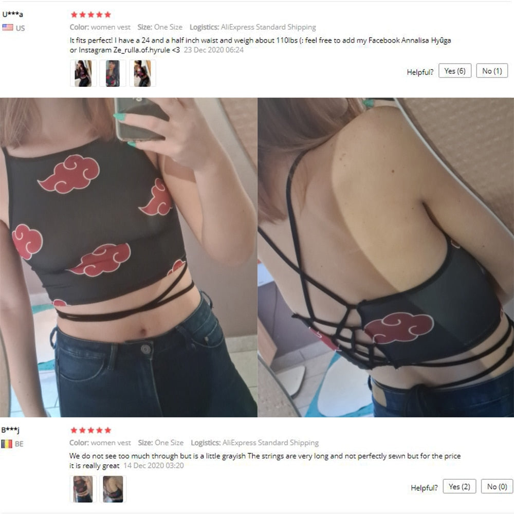 Tank Top Cosplay Red Cloud naruto