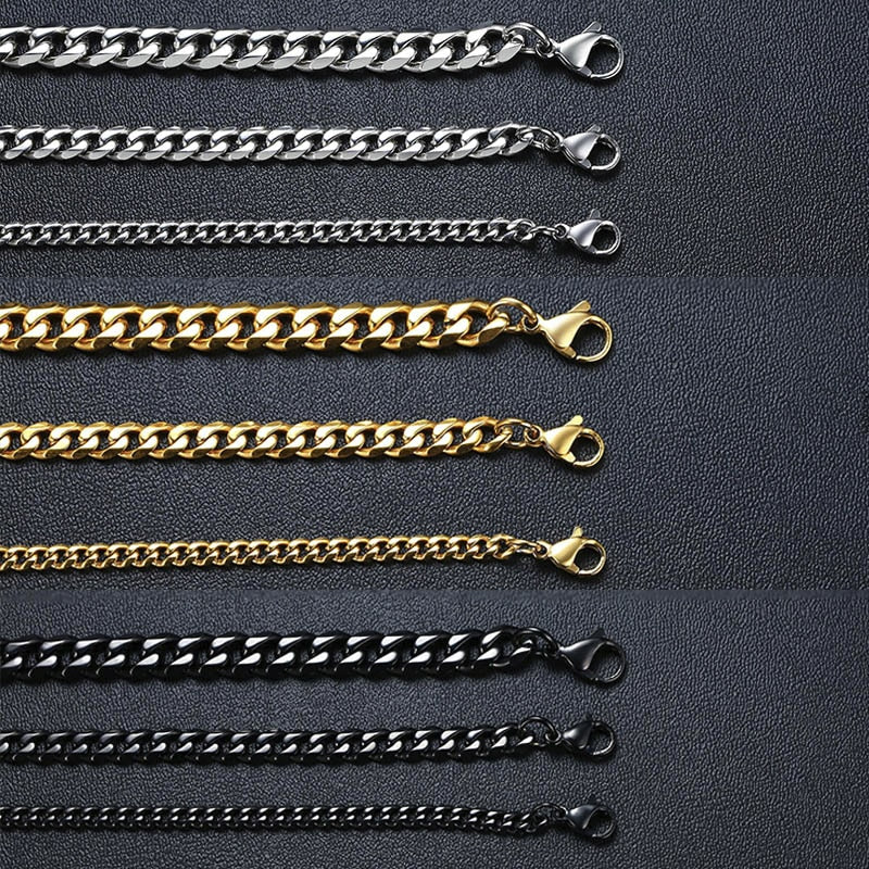 Rocco Chunky Stainless Steel Cuban Bracelet Collection