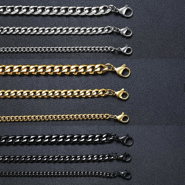 Rocco Chunky Stainless Steel Cuban Bracelet Collection