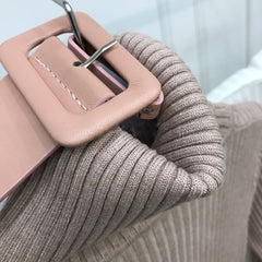 Knitted Bodycon Dress Bottoming Women Soft Elastic Turtleneck Sweater Autumn Winter Midi Party Dresses With Belt