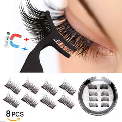 8Pcs Magnetic Eyelashes With 2 magnetic lashes 3D False Natural For Mink Eye lashes Extension Long faux cils magnetique