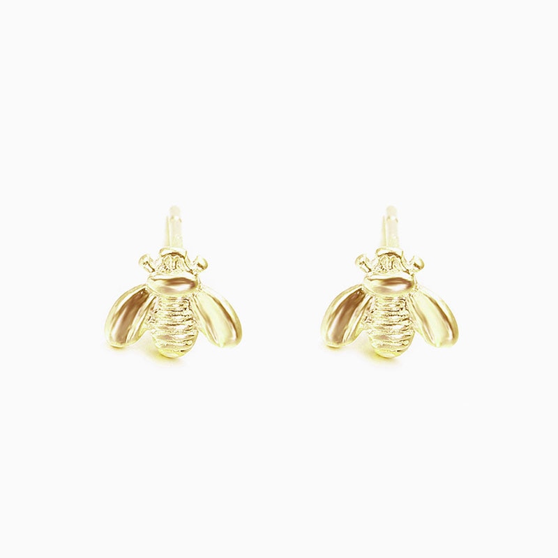 Rose Gold/Silver Plated Honey Bee Earrings Stud