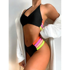 Tengweng Black Mesh Bikini 2022 Bandeau Sexy High Waist Swimwear Female 2 Pieces Set Swimsuit Bathing Suit Women Bathers Beach