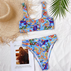 Dragon printed sexy bikini
