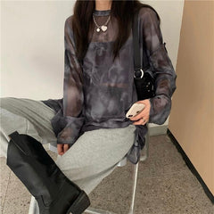 Tie Dye Long Sleeve Loose High Stylish Thin Leisure Minimalist Comfortable Chic