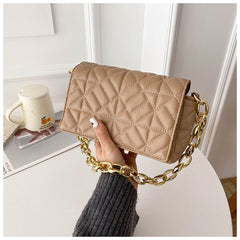 Plaid Shoulder Bag Thick Chain Underarm Handbags And Purses Crossbody