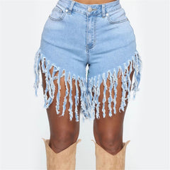 Lola tassel denim shorts