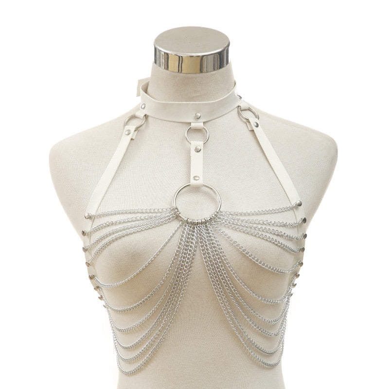 Morwenna Gothic Metal Body Harness One-piece