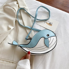 Cute Small Whale Women&#39;s Shoulder Bag Lovely Animal Shaped Phone Purse Crossbody Bags Lady Designer PU Leather Bags for Women