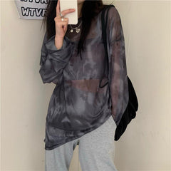 Tie Dye Long Sleeve Loose High Stylish Thin Leisure Minimalist Comfortable Chic