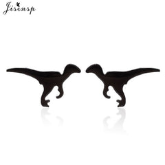 Jisensp Punk Dragon Stainless Steel Earring Trendy Small Dinosaur Stud Earrings Fashion Jewelry for Women Men Christmas Gift