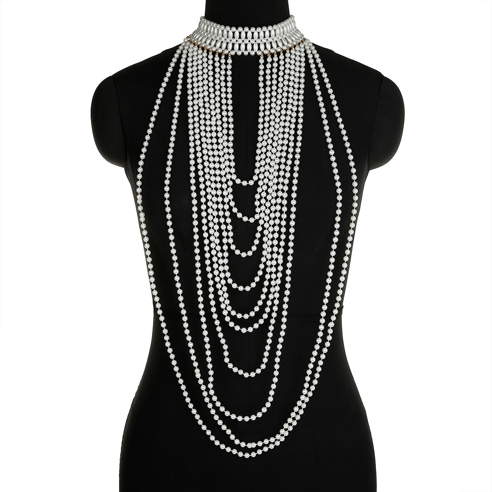 Aurette Pearl-Drape Body Chain Collection