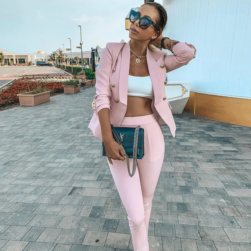 Adeline Double-Breasted Blazer & Pants Two-piece
