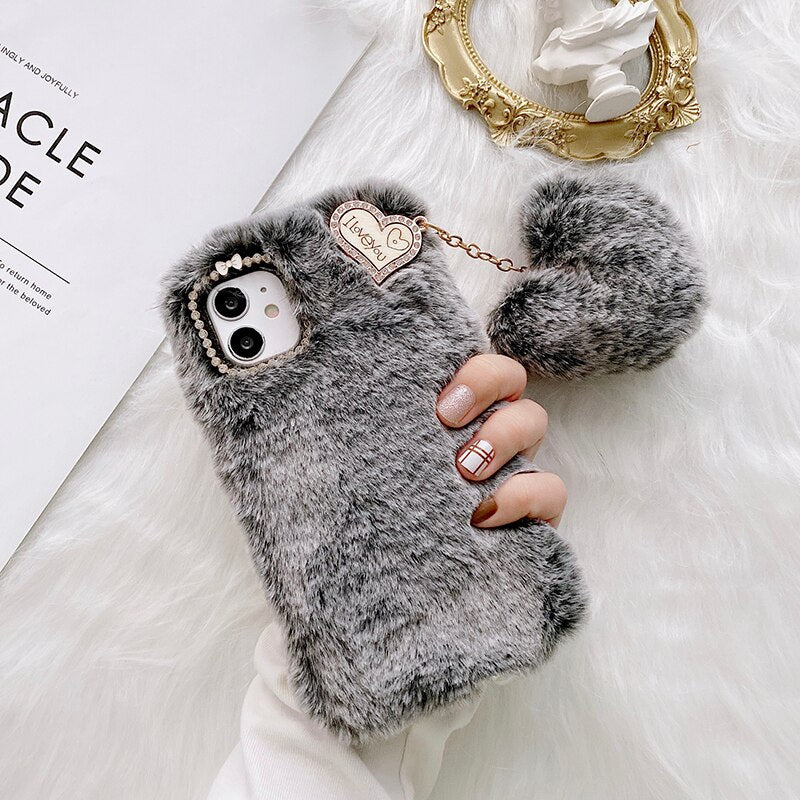 Amorette Plush Heart Pendant iPhone Case