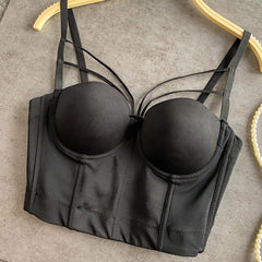Full Beading  Female Corset Top Camis Tops Nightclub Sexy Short Chest Binder Camisole Women Mujer Push Up Tube Bra Debardeur