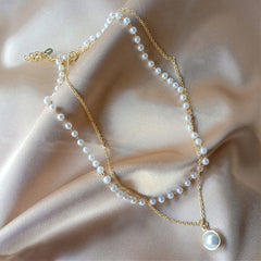 Beads Neck Chain Pearl Choker Necklace