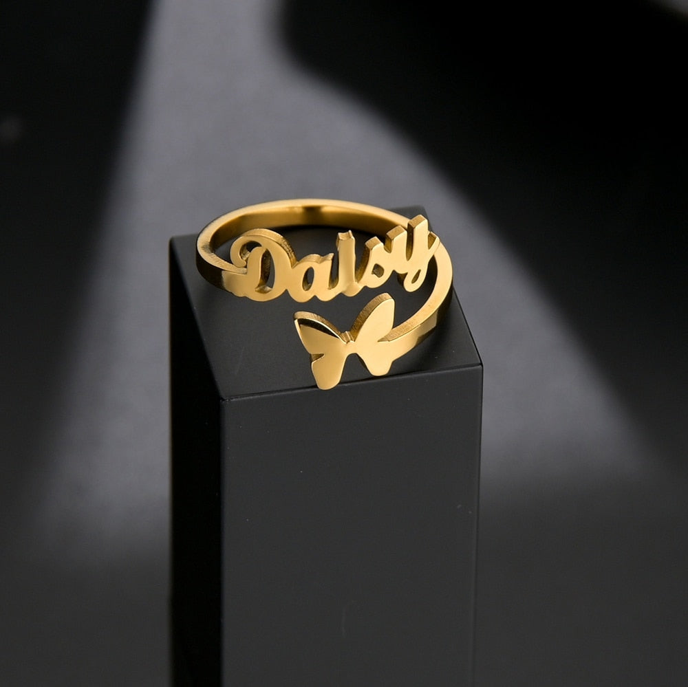Signature Personalized Adjustable Name Ring