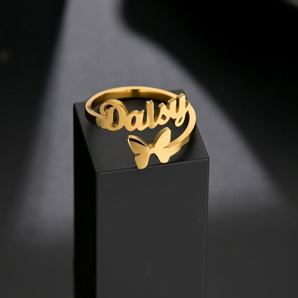 Signature Personalized Adjustable Name Ring
