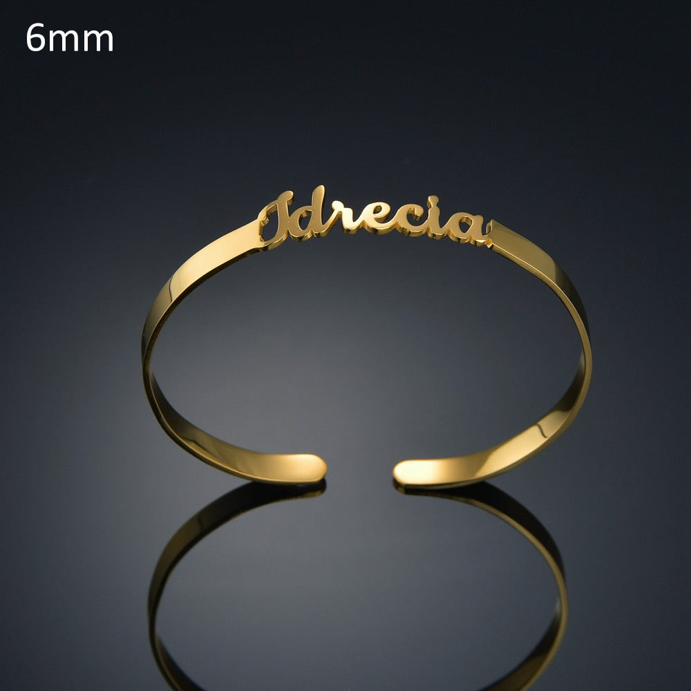 20 Styles Fashion Customized Name Bracelets Letter Stainless Steel Personalized Bangles For Women Men Baby Wedding  Jewelry Gift