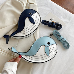 Cute Small Whale Women&#39;s Shoulder Bag Lovely Animal Shaped Phone Purse Crossbody Bags Lady Designer PU Leather Bags for Women