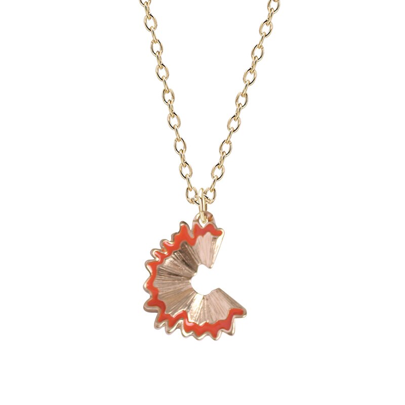 DIY New Creative Pencil Fragment Pendant Fashion Lady Necklace Black Red Pencil Shavings Alloy Pendant Girl Jewelry Gift Hot