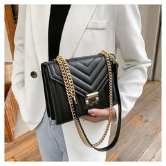 Thread Strip Chain Shoulder Crossbody Messenger Handbags and Purses