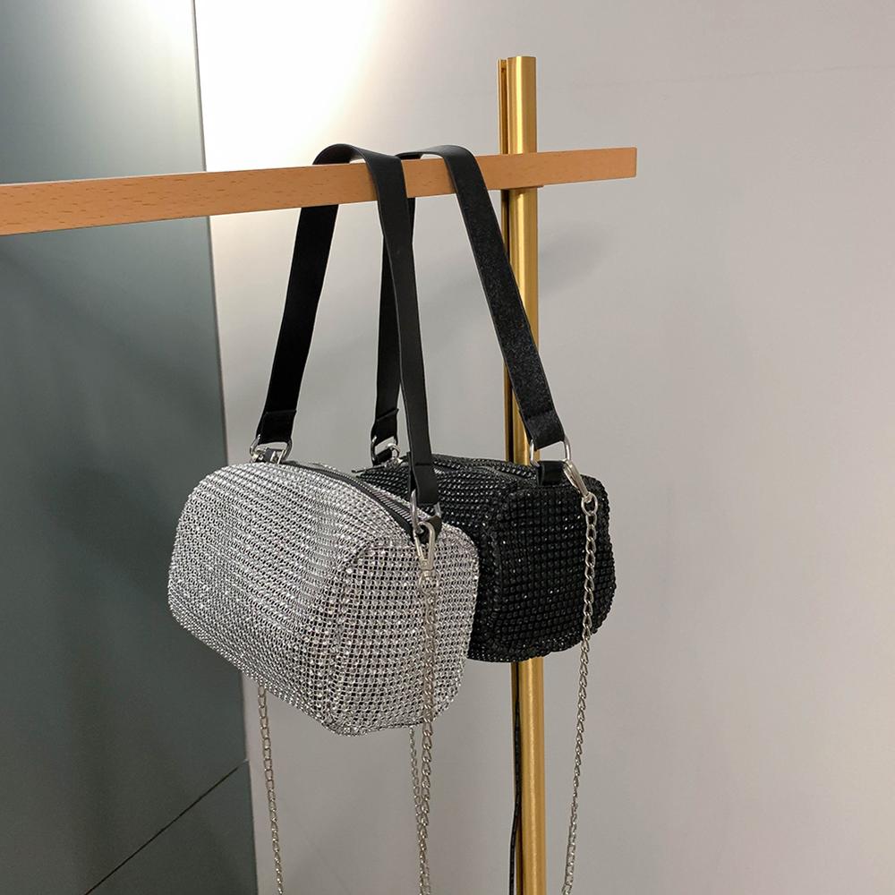 Rhinestone Crossbody Bag Shiny Chain Evening Clutch Shoulder Pouch