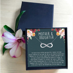 Mother Daughter Infinity Necklace for Women Simple Love Pendant Chain Necklaces Wedding  Jewelry Party Christmas Gift