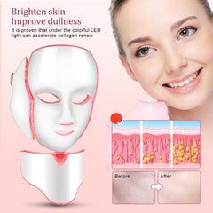 7 Colors Light LED Facial Mask with Neck Face Care Treatment Beauty