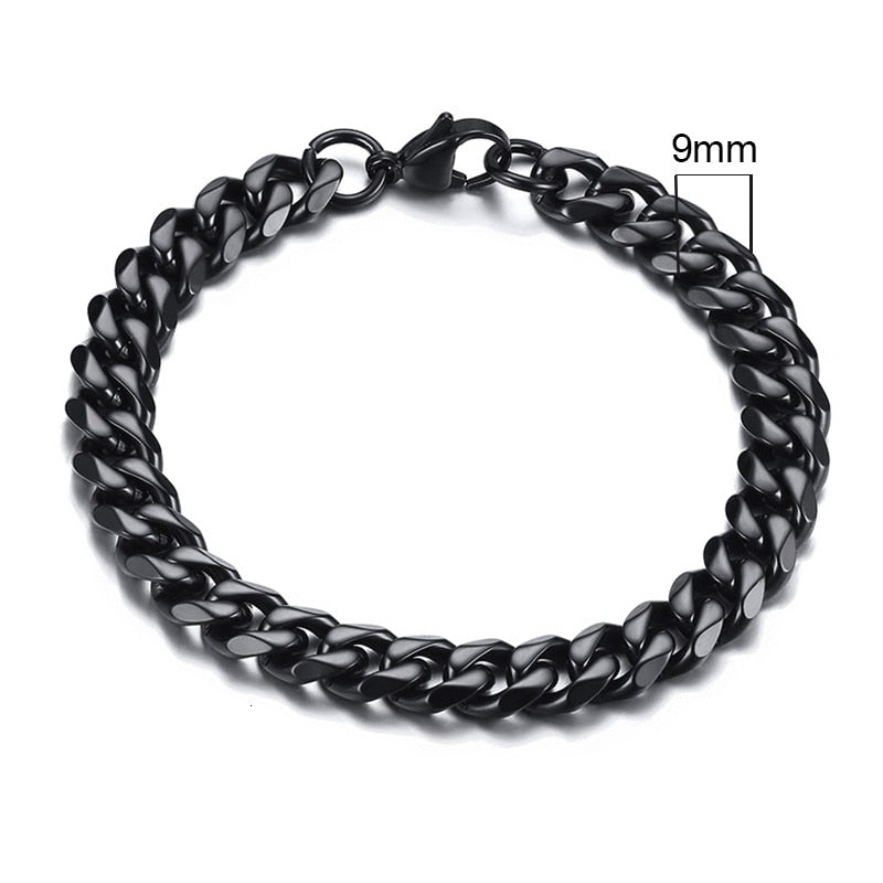 Rocco Chunky Stainless Steel Cuban Bracelet Collection