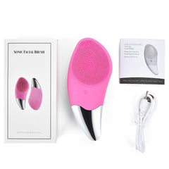 Mini Electric Cleansing Brush Silicone Sonic Face Cleaner Deep Pore Cleaning Skin Massager