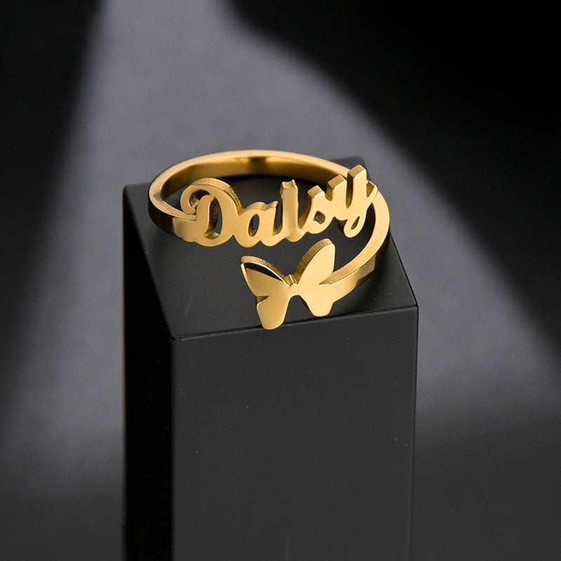 Signature Personalized Adjustable Name Ring