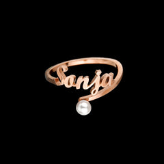 Atoztide Custom Names Rings Stainless Steel Adjustable Butterfly Open Size Wedding Letter Circle for Women Unique Jewelry Gifts