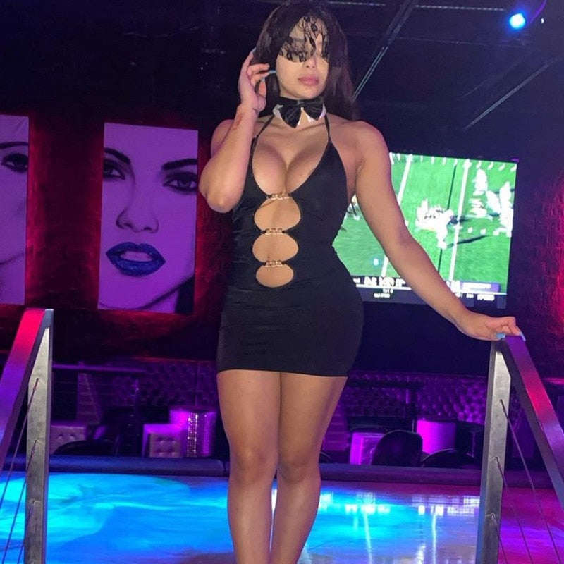 Backless Mini Bodycon Dress