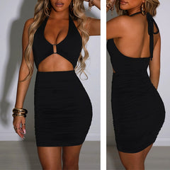 lila Black Party mini Dress