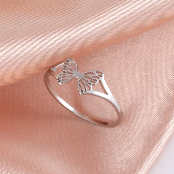 Mariposa Cutout Butterfly Stainless Steel Ring