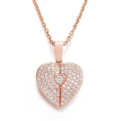 Personalized Women Chain Necklace Custom Engraved Heart Name Openable Heart Crystal Wings Pendant Neklace Valentine Day Gift