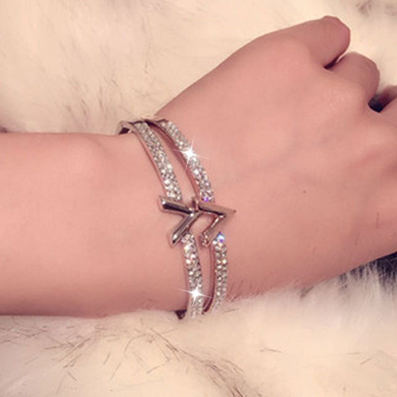 Simple Micro Inlaid Diamond Word Bracelets