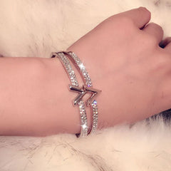 Simple Micro Inlaid Diamond Word Bracelets