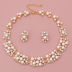 ZOSHI Fashion Pearl Jewelry Sets For Women African Beads Jewelry Set Gold Plated Wedding Crystal Bridal Dubai Necklace Jewelery