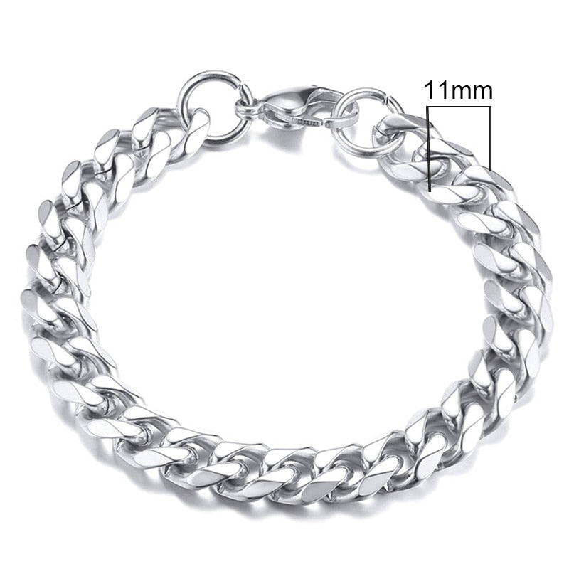 Rocco Chunky Stainless Steel Cuban Bracelet Collection