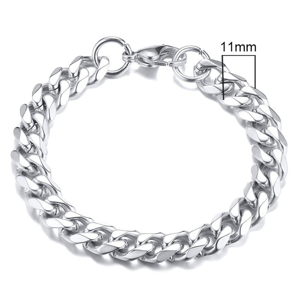 Rocco Chunky Stainless Steel Cuban Bracelet Collection