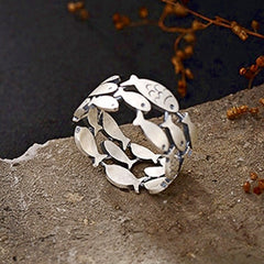 CAOSHI Delicate Fish Rings for Women Metallic Style Finger-ring Statement Jewelry Exquisite Fashionable Design Accessories Gift
